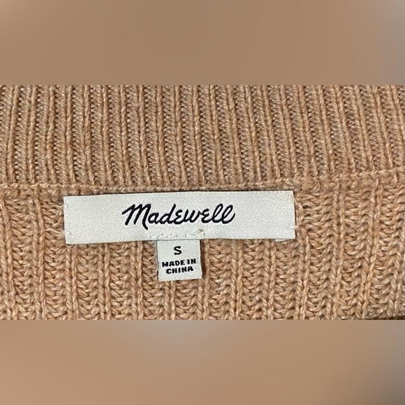 Madewell Tan Patch Pocket Sweater, Size S, 2 Pockets, Cotton/Viscose/Nylon - Picture 2 of 8